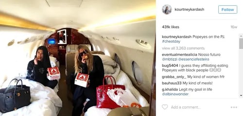 popeyes instagram ads with Kardashian