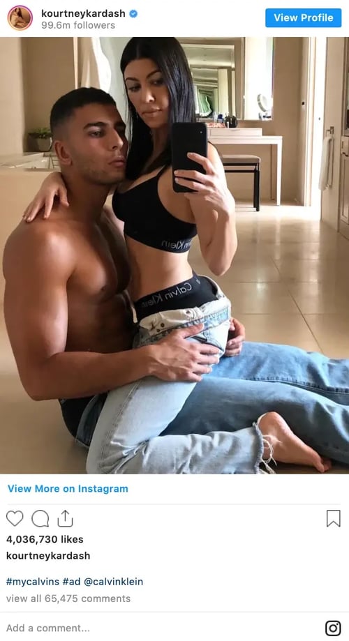 Kourtney Kardashian Calvin Klein instagram partnership